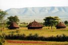 Krajobraz wsi tanzańskiej między Mwanzą a Bundą