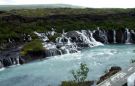 Wodospad Hraunfossar na rzece Hvita