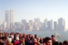 Panorama Manhattanu widziana ze statku płynącego do Liberty Island