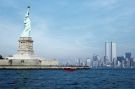 Statua Wolności i panorama Manhattanu z WTC