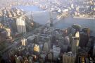 Widok z dachu WTC na Manhattan Brooklyn Bridge i Manhattan Bridge